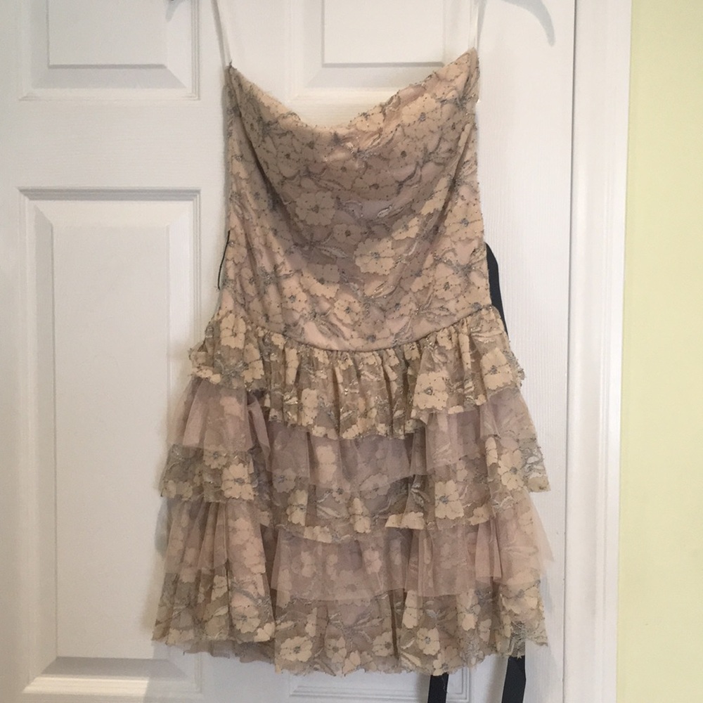 A blush layered dress